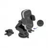Suporte ativo para automóvel DELOCK 66939 para telemóveis — suporte com ventosa, preto/cinzento, compatível com carregamento sem fios