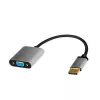 Adaptador de cabo LogiLink CDA0109 DisplayPort para VGA 0,15 m preto cinzento