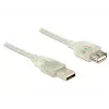 Cabo USB DeLOCK 83881 USB 2.0 1 m USB A transparente