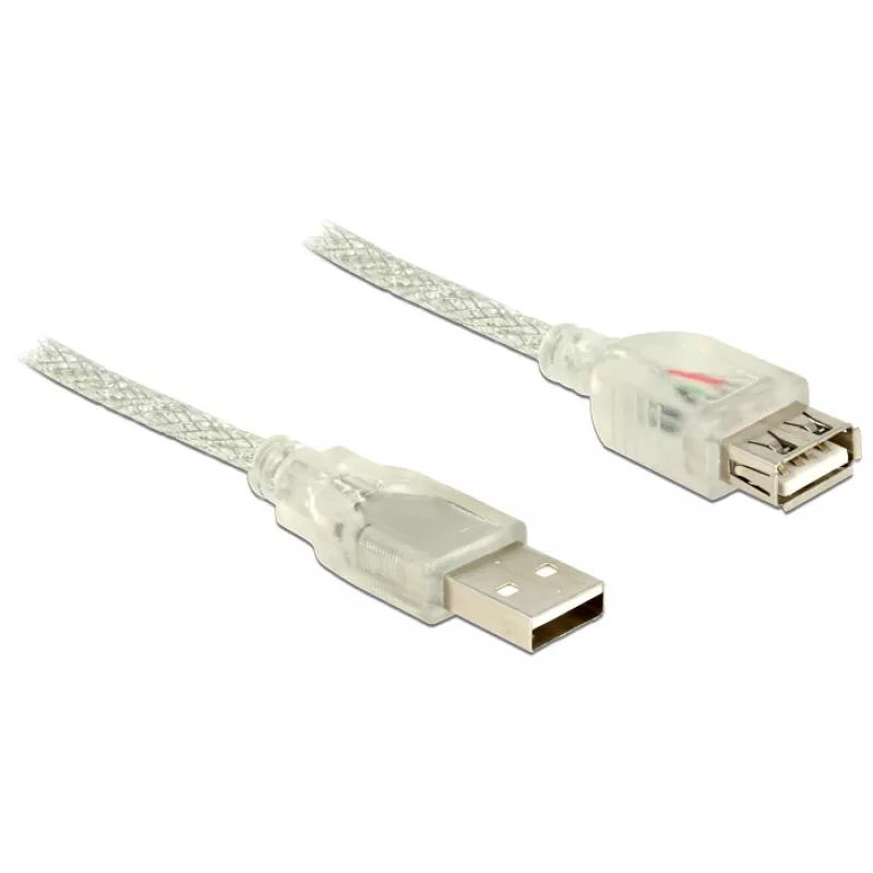 Cabo USB DeLOCK 83881 USB 2.0 1 m USB A transparente