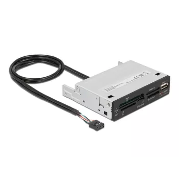 Leitor de cartões DeLOCK 91708 USB 2.0 interno preto cinzento CF SD MicroSD