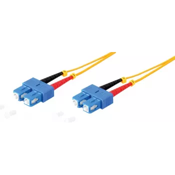 Cabo de patch de fibra ótica duplex ShiverPeaks SC/SC 9/125 µm OS1/OS2, amarelo 20,0 m
