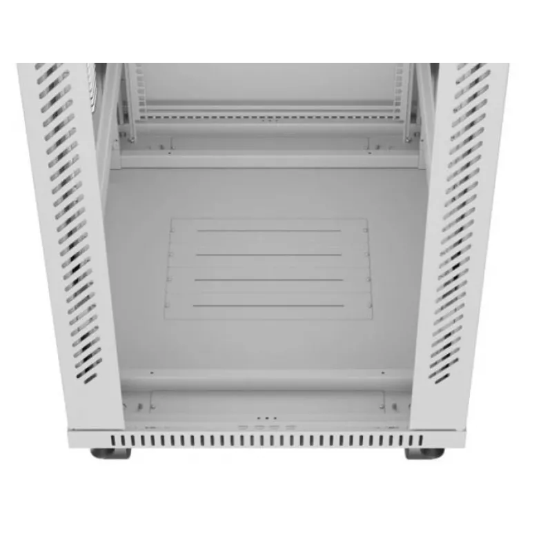 Lanberg FF01-6842-12SL armário rack de chão de 19" 42U 600x800x2122 mm, porta de vidro, LCD, flat pack, 1200 kg, IP20, cinzento