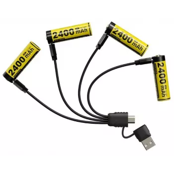 Pack de pilhas recarregáveis Li-Ion AA 1,5V Nitecore NH2400 2400mAh – pack de 4