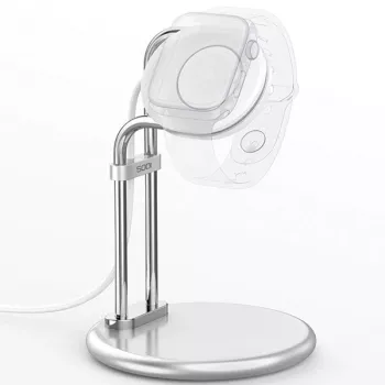 Suporte de carregamento para Apple Watch SAW-300 indutivo prateado