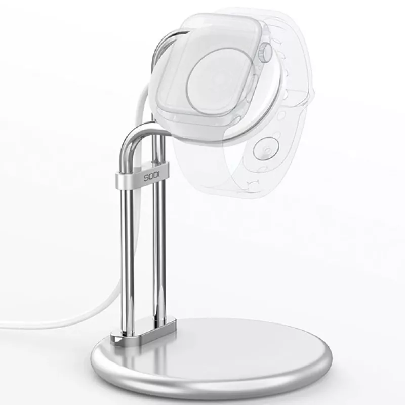Suporte de carregamento para Apple Watch SAW-300 indutivo prateado