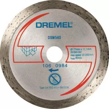 Disco de corte Dremel DSM540 77 mm, diamante, para corte a seco de materiais duros