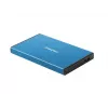 Caixa externa para HDD/SSD NATEC Rhino GO 2,5 polegadas — USB 3.0, SATA III, até 4 TB, 9,5 mm, alumínio, azul