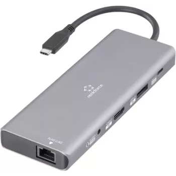 Estação de acoplamento USB-C Renkforce RF-DKS-905 10-em-1 8K PD 3.1 compatível com estações de acoplamento de marcas (RF-6328190)
