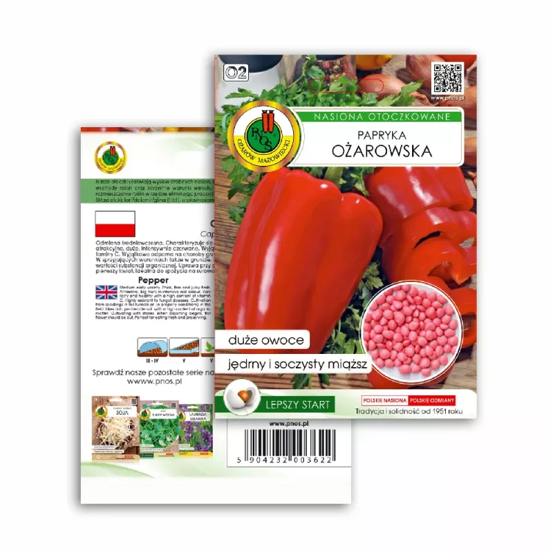 PNOS pimento Ozarowska sementes revestidas, embalagem de 50