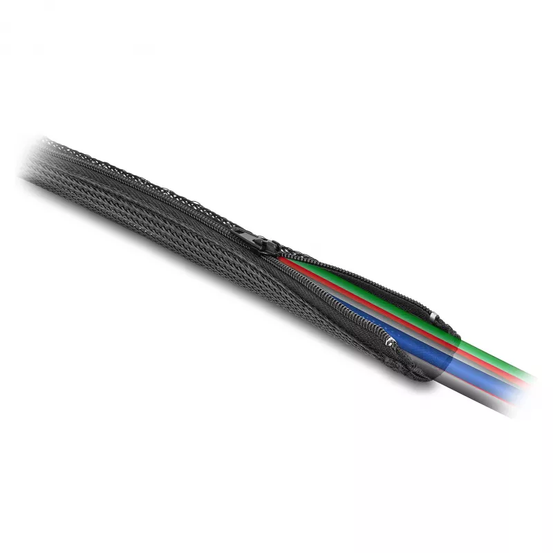 Manga de malha DeLOCK com fecho de correr resistente ao calor 5 m x 50 mm preto