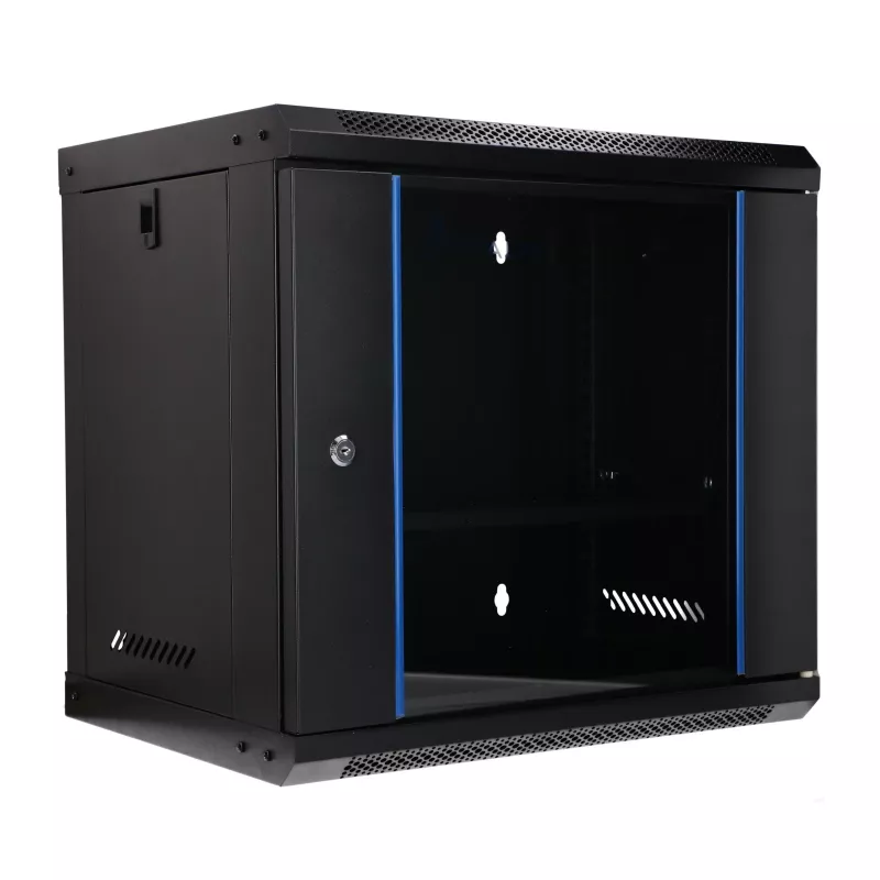 EXTRALINK LITE 9U 530X400 Armário de rack de parede, preto, com prateleira