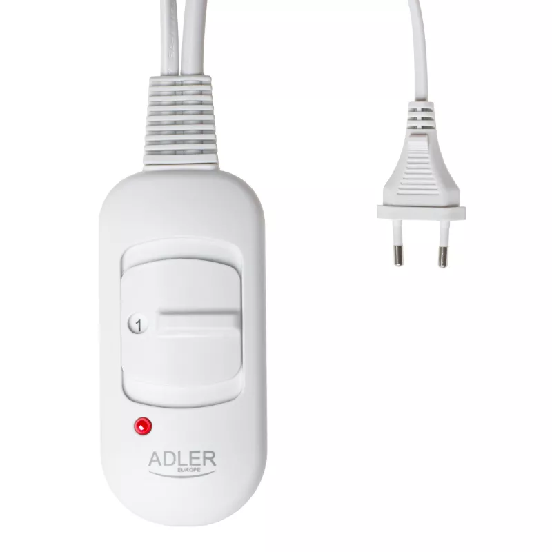 Almofada elétrica Adler AD 7444, 80 W, 2 níveis de calor, lavável, comando, rosa