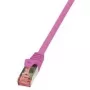 Cabo de rede LogiLink Cat.6 S/FTP RJ-45 0,25 m rosa
