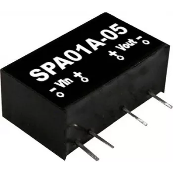 Fonte de alimentação/conversor de tensão mean well SPA01B-15, entrada 18–36 V, saída 15 V, 1 W, RoHS
