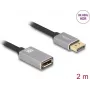 Cabo de extensão DisplayPort DeLOCK 8K 60 Hz 2 m cinzento metal sem bloqueio