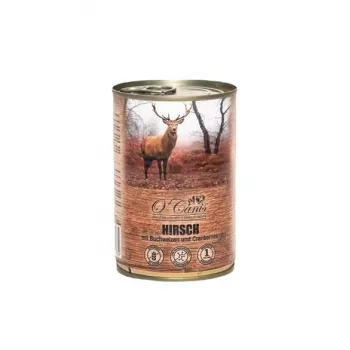 Comida húmida para cães o'canis veado com trigo-sarraceno 400 g — alimento completo para cães adultos, sabor a veado, proteína 11,4%, gordura 7,2%