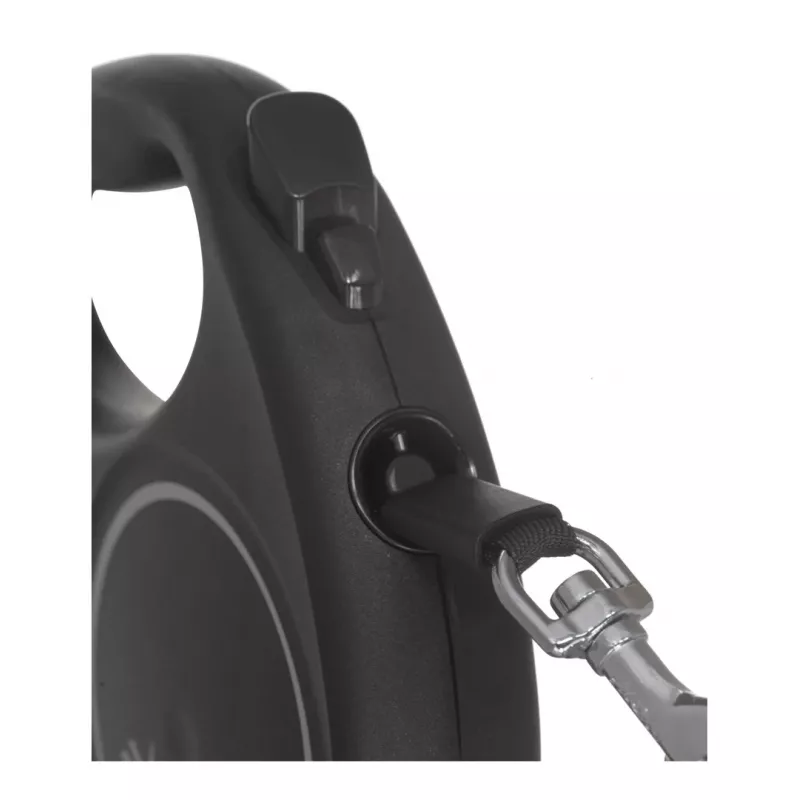 Flexi Black Design M trela extensível para cães, fita de 5 m, até 25 kg