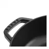 Staub Chistera 40511-472-0 assadeira 28 cm, redonda, em ferro fundido, 3,7 l, preta