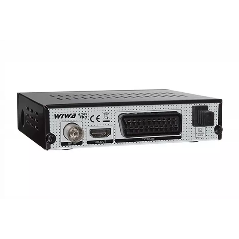 Sintonizador de TV digital HD terrestre WIWA H.265 PRO DVB-T/DVB-T2 — Full HD, H.265, HDMI, SCART, USB, gravação