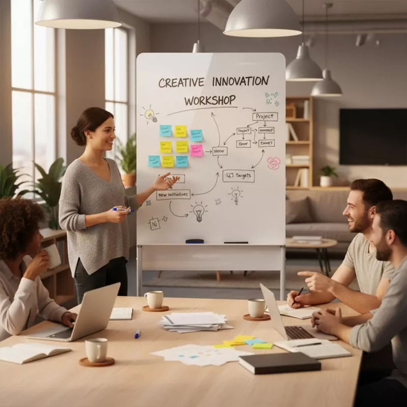 Quadro branco Ergo Office ER-305 — quadro branco magnético autónomo sobre rodas, aço, branco