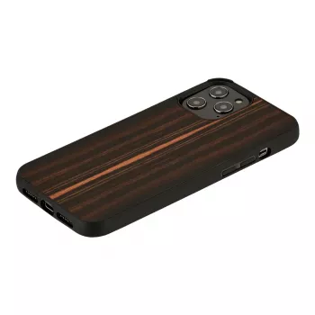 Capa para telemóvel Man and Wood para iPhone 12 Pro Max – preto ébano, capa rígida protetora
