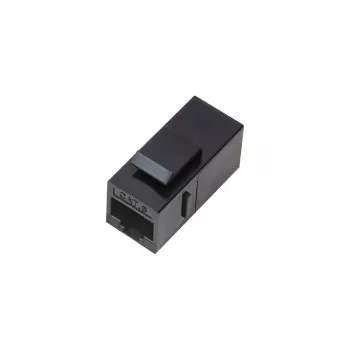 Conector de cabo fêmea RJ45 A-LAN WTM19, proteção reta em plástico, preto, alívio de tensão do cabo