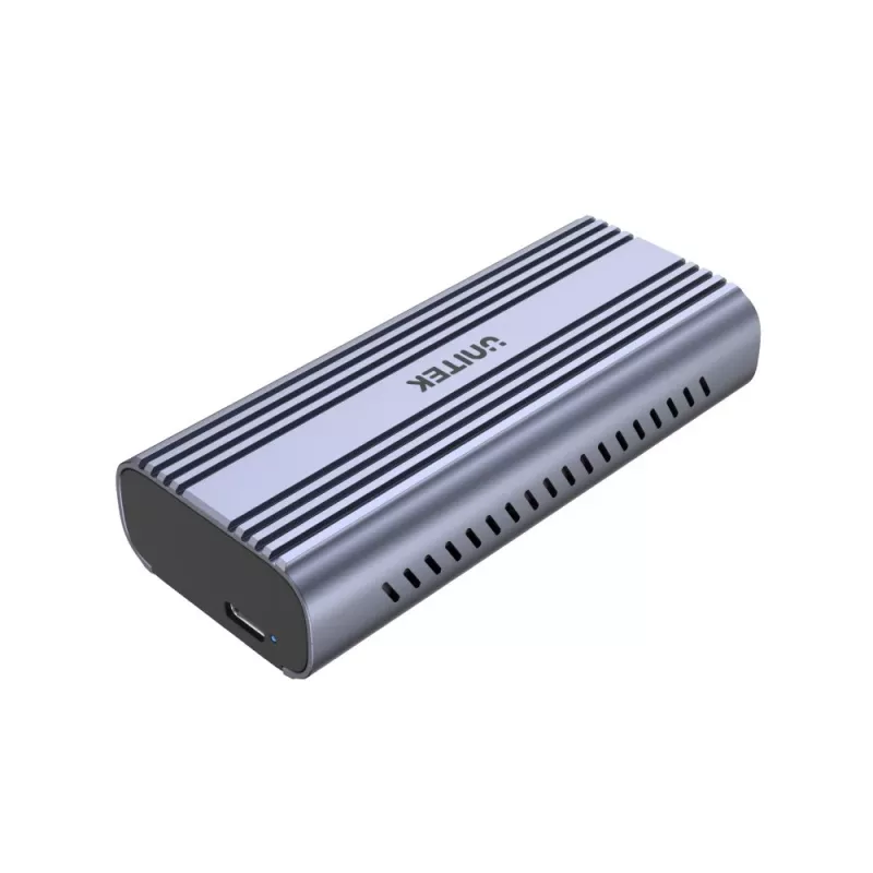 Caixa para SSD Unitek SolidForce Reefer Cinzento – M.2 NVMe PCIe, USB‑C 10 Gbit/s, Alumínio, 1 unidade