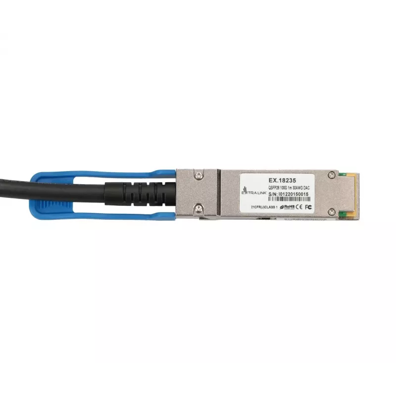 Cabo DAC QSFP28 Extralink 100G 1M 30AWG PASSIVO módulo transceptor de rede