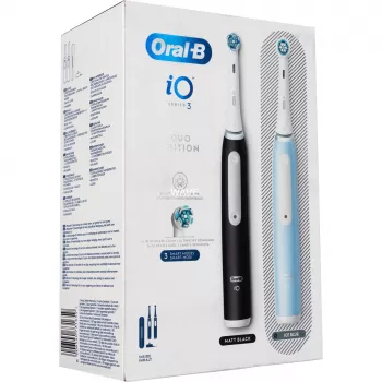 Escova de dentes elétrica BRAUN Oral-B iO Series 3N — preto/azul, 2 cabos