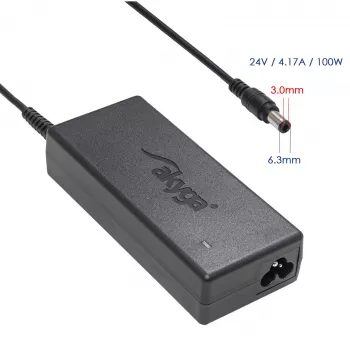 Fonte de alimentação Akyga AK-ND-73 para impressoras Zebra, 100 W, 24 V, 4,17 A, ficha angular 6,3 x 3,0 mm