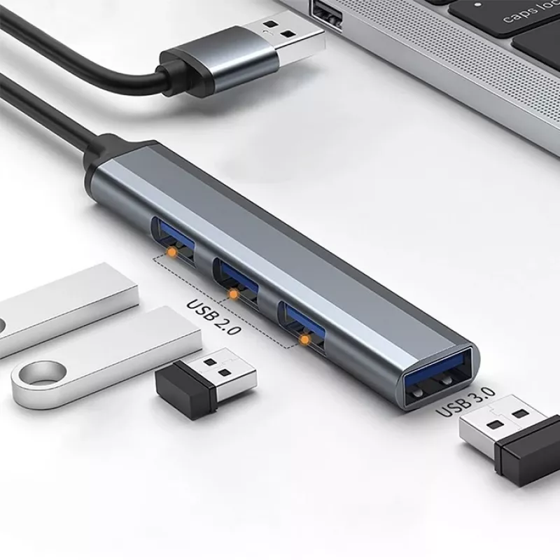 Hub USB QOLTEC 53793 — entrada USB 3.0, 3× portas USB 2.0