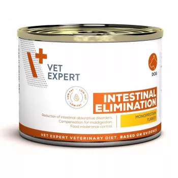 Comida húmida para cães VETEXPERT Intestinal Elimination — dieta terapêutica peru 200 g, sem cereais, para cães adultos