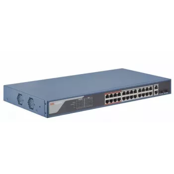 Comutador de rede Hikvision DS-3E1326P-EI – 26 portas, 14,8 Gbit/s de capacidade de comutação