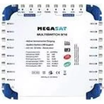 Multiswitch de satélite Megasat 0600153 9 entradas 16 saídas