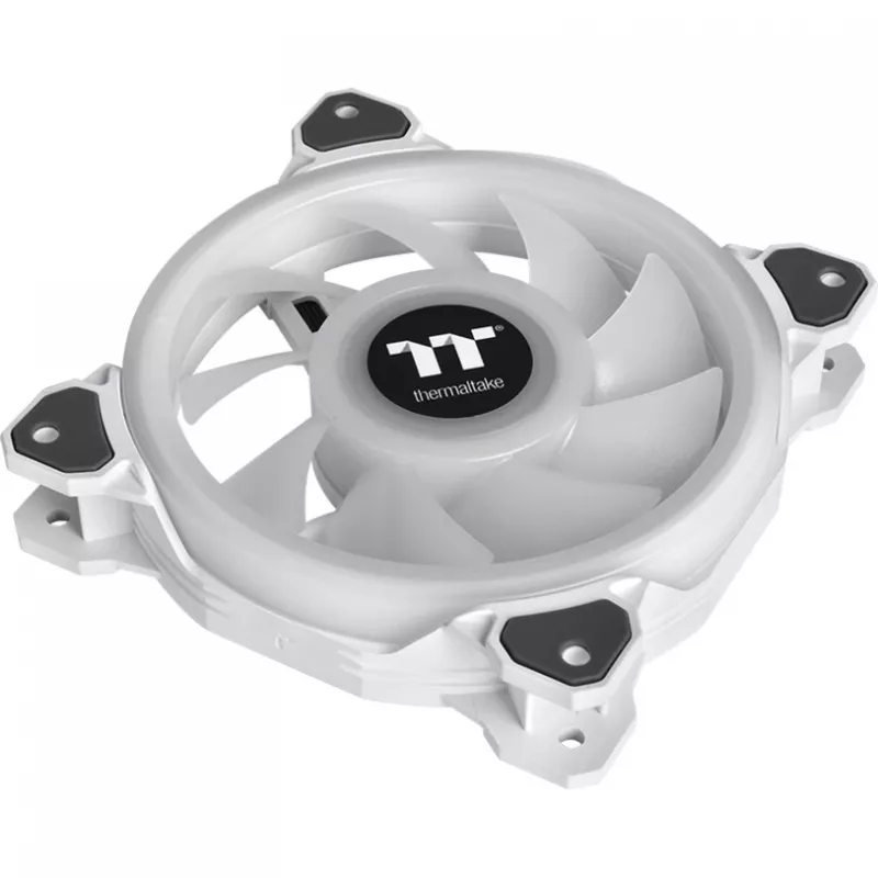 Ventoinha de radiador Thermaltake Riing Quad 12 RGB TT Premium Edition CL-F100-PL12SW-A, 120 mm, 3 unid. com controlador, branca