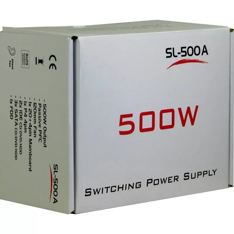 Fonte de alimentação Inter-Tech SL-500W(A) 500W ATX não modular