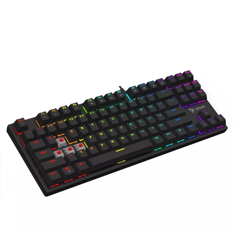 Teclado mecânico RGB Tempest X2 Outemu Red Savio Savgk-tempest X2 Red