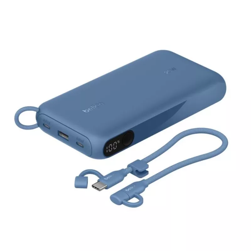 Powerbank Belkin BPB028hqBL 20000 mAh, 2× USB‑C, 1× USB‑A, azul