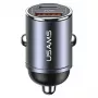 Carregador de automóvel usams C38 30W — 1x USB-A + 1x USB-C carregamento rápido