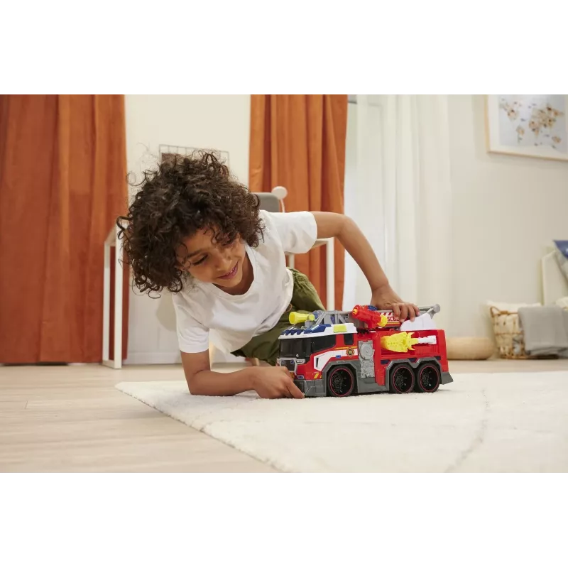 Carro de brincar bombeiros Dickie modelo 203307000 — a pilhas, a partir dos 3 anos, cores: preto/azul/vermelho/branco/amarelo