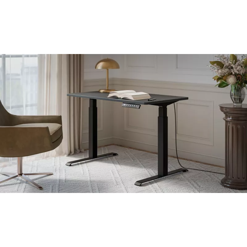 Secretária Cama Meble MOON secretária reta com regulação elétrica de altura 1210×670 mm preta/antracite