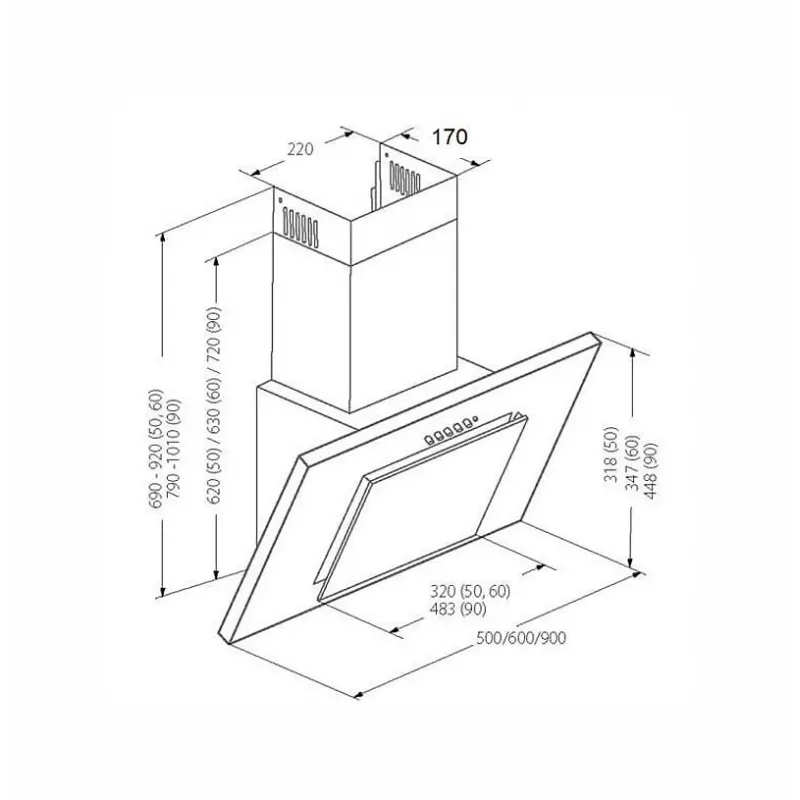 AKPO WK-4 preto 2.0 50 branco T300 exaustor linear LED/controlador