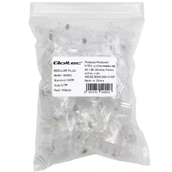 Ficha RJ45 modular QOLTEC 54552 CAT6 UTP, pack de 100