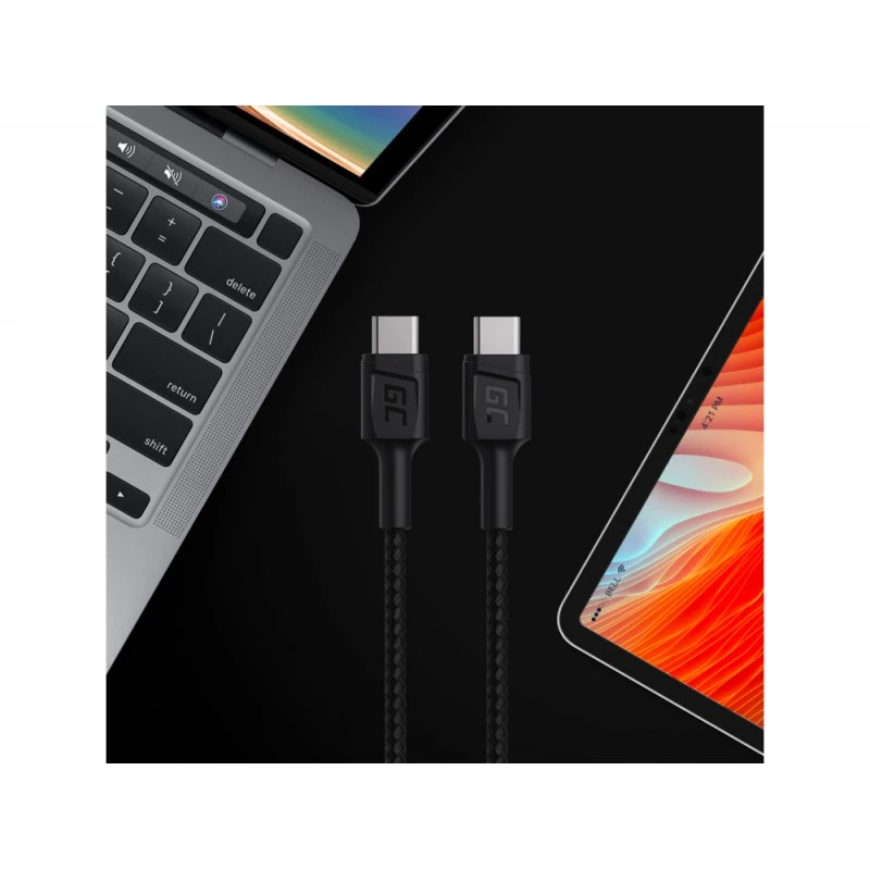 Cabo USB Green Cell KABGC30 USB 2.0 1.2 m USB-C preto