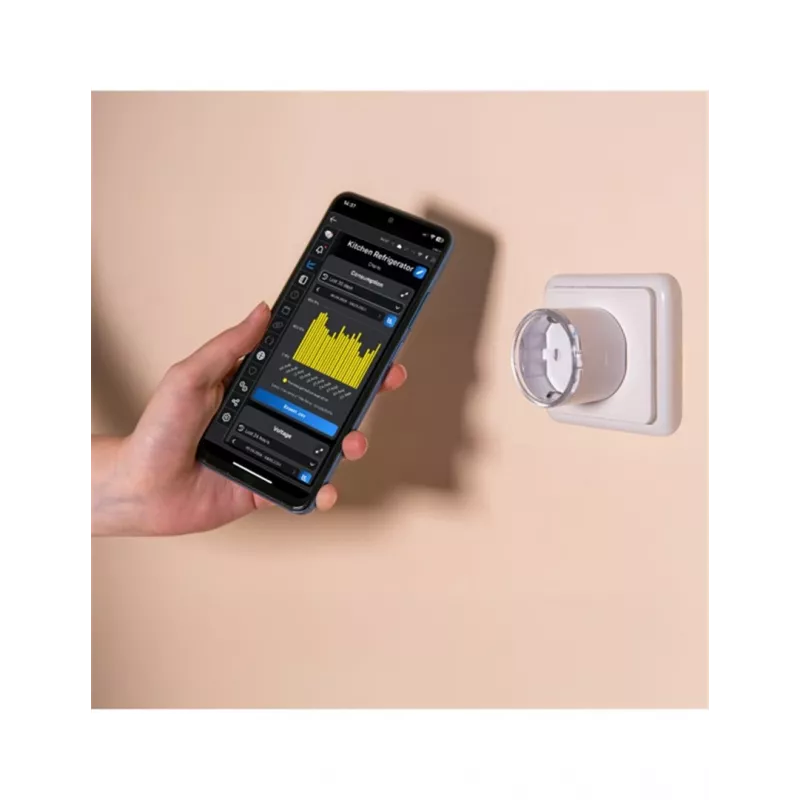 Tomada inteligente Shelly Plug S Gen3 — tomada inteligente Wi-Fi com monitorização de energia, tipo F, 110–230 V, 2500 W, branca