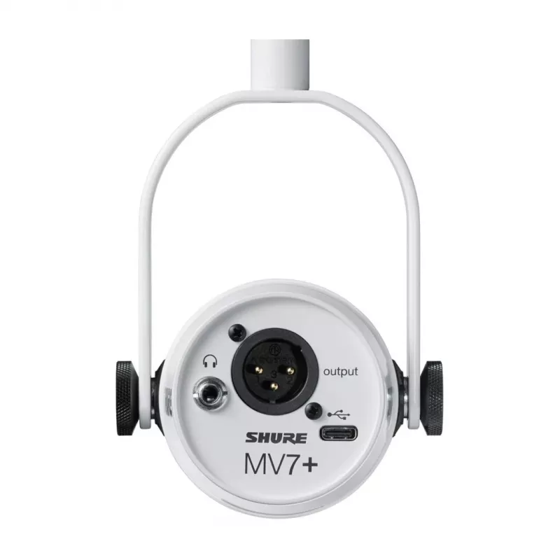 Shure MV7+-W - microfone de mesa/voz com ligação XLR/USB-C, branco