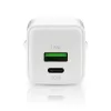 Carregador de parede everActive SC-330Q com 1x USB-A e 1x USB-C conectores, 20W, branco