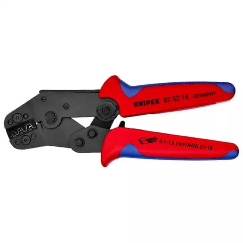 Alicate de cravar Knipex 97 52 14 não isolado, conectores abertos 0,10 a 1,5 mm²