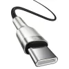 Cabo USB‑C para USB‑C Baseus Cafule Metal – 2 m, 100W de potência de carregamento, USB 2.0 (480 Mbit/s), contactos zincados, preto